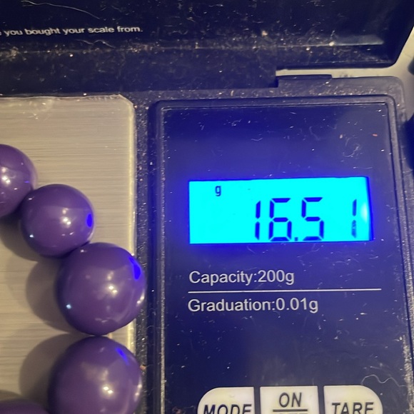 8” graduated purple beaded stackable stretch bangle bracelet - Picture 10 of 10